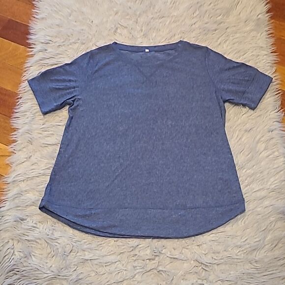 Amazon womens blue soft cotton,‎ polyester stretch tshirt size large - Picture 1 of 7